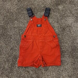 OshKosh B'gosh Kids Red Denim Shortalls Size 18 Months